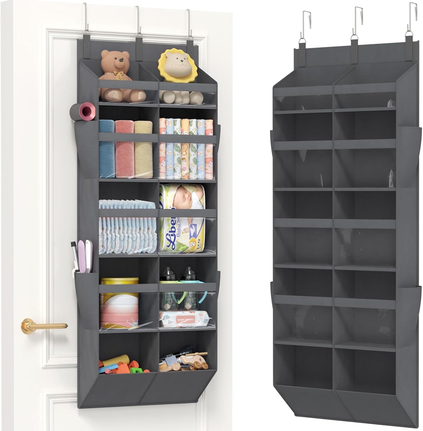 Over the Door Organizer with 5 or 6 or 10 Large Pockets - Hanging Storage Bag for Bedroom, Bathroom & Nursery - Heavy Duty Space-Saver