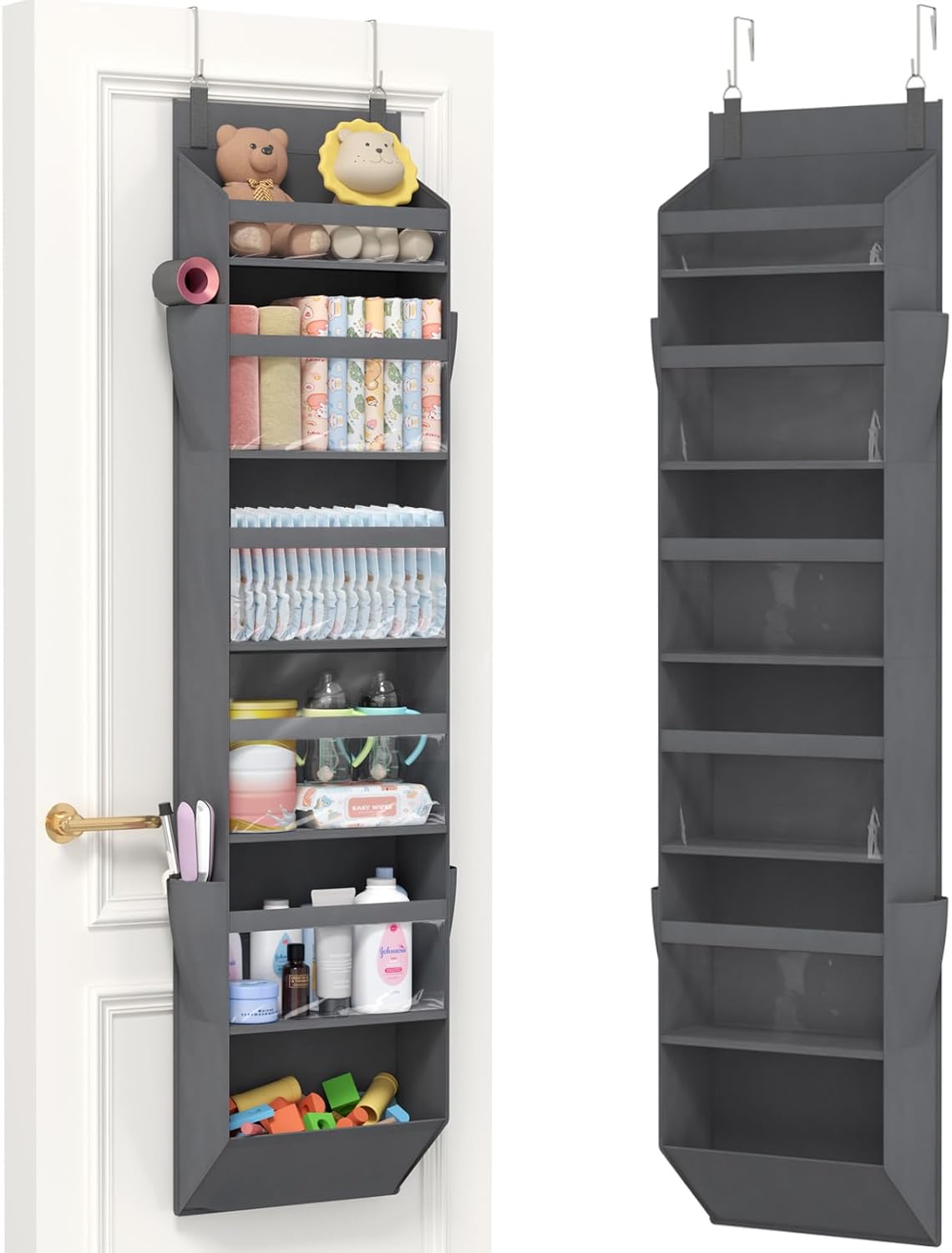 Over the Door Organizer with 5 or 6 or 10 Large Pockets - Hanging Storage Bag for Bedroom, Bathroom & Nursery - Heavy Duty Space-Saver