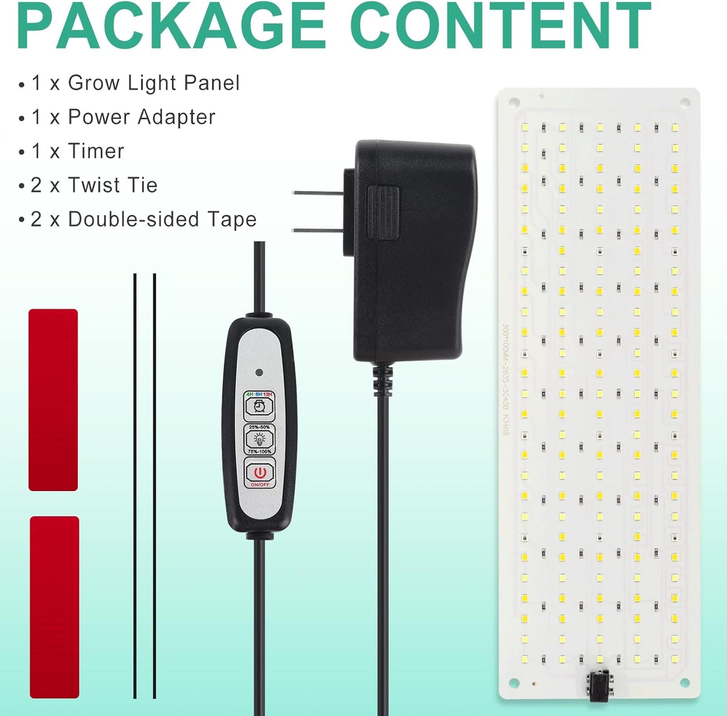 LED Grow Light, Full Spectrum Grow Light with 4 Dimmable Levels and Auto On/Off Timer, 135 Leds Plant Grow Lamp for Seedlings, Veg, Bloom and Succulents, Ideal for Indoor Plants,One Pack