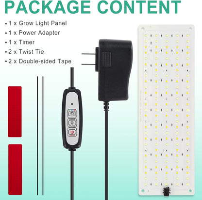 LED Grow Light, Full Spectrum Grow Light with 4 Dimmable Levels and Auto On/Off Timer, 135 Leds Plant Grow Lamp for Seedlings, Veg, Bloom and Succulents, Ideal for Indoor Plants,One Pack