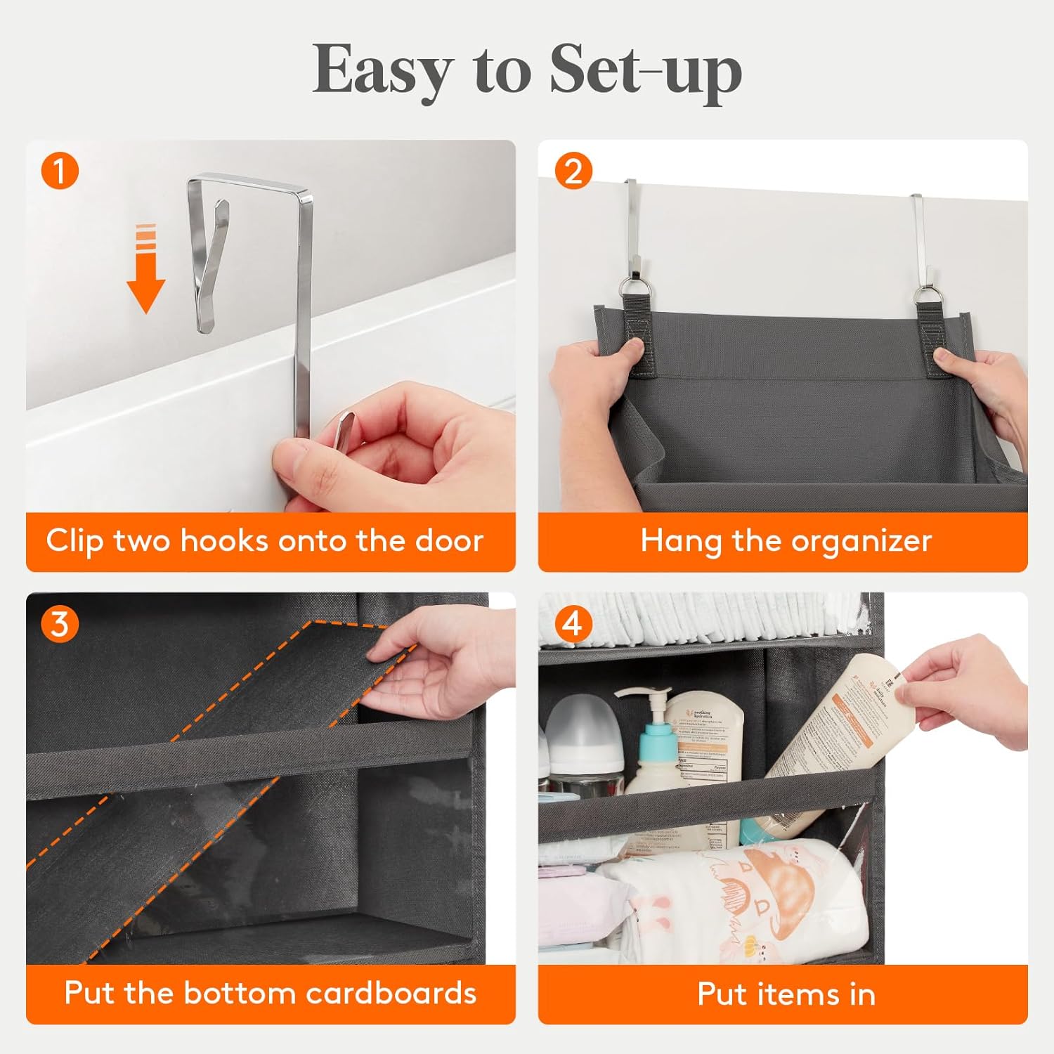 Over the Door Organizer with 5 or 6 or 10 Large Pockets - Hanging Storage Bag for Bedroom, Bathroom & Nursery - Heavy Duty Space-Saver