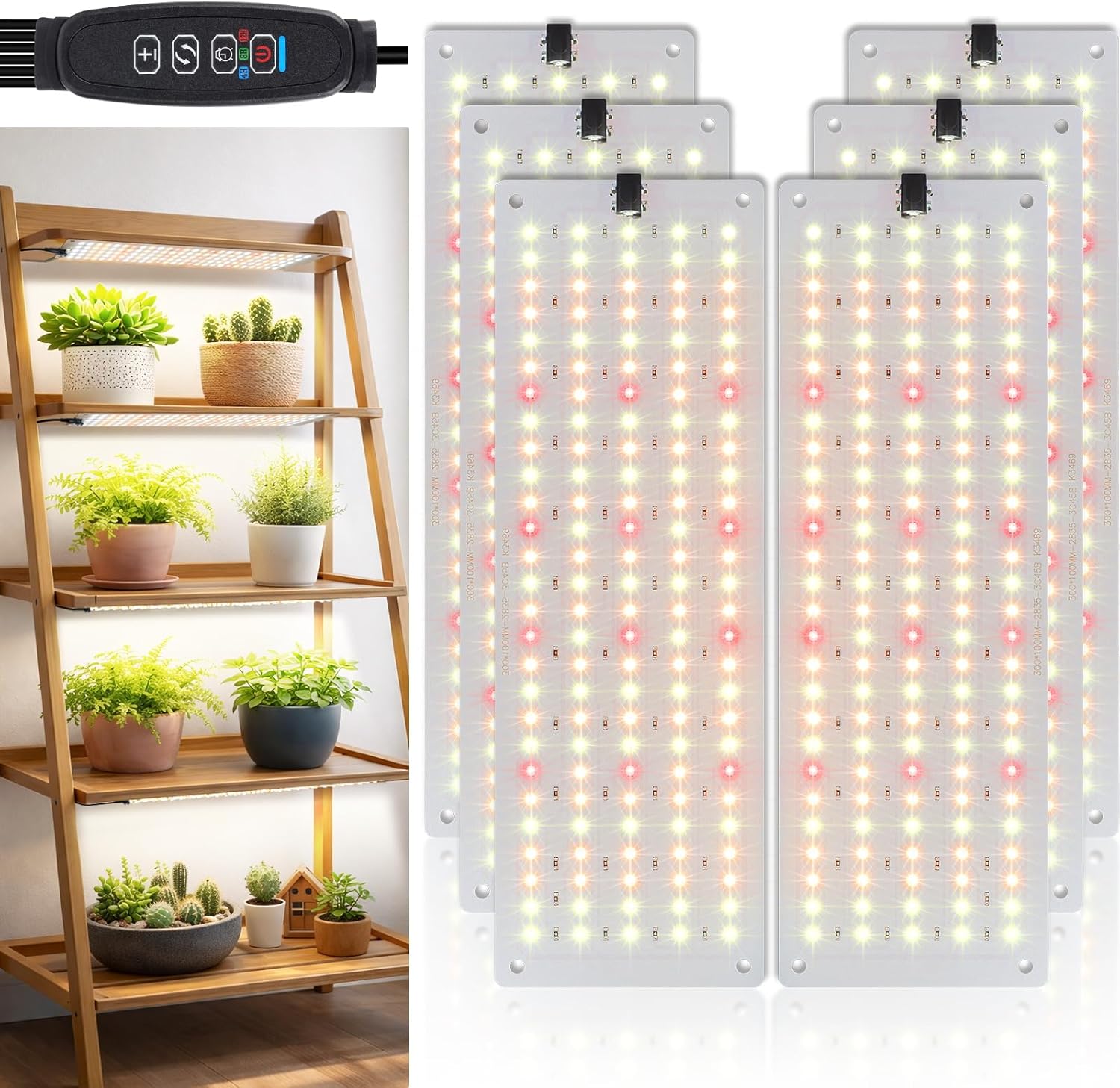 LED Grow Light, Full Spectrum Grow Light with 4 Dimmable Levels and Auto On/Off Timer, 135 Leds Plant Grow Lamp for Seedlings, Veg, Bloom and Succulents, Ideal for Indoor Plants,One Pack