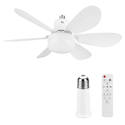 Low Profile LED Ceiling Light with Fan - Modern 52cm Flush Mount Silent Fan with Remote - Stepless Dimming & 3-Speed Adjustment for Bedroom