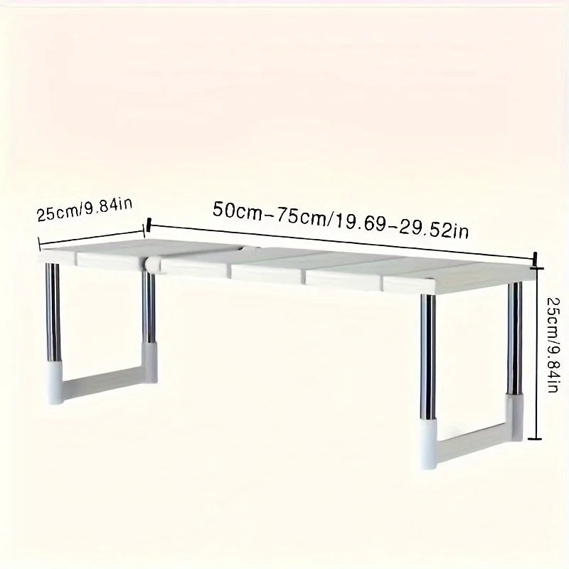 Adjustable Stainless Steel Under-Sink Organizer - Expandable Storage Rack for Kitchen & Bathroom - Stackable & Rust-Proof