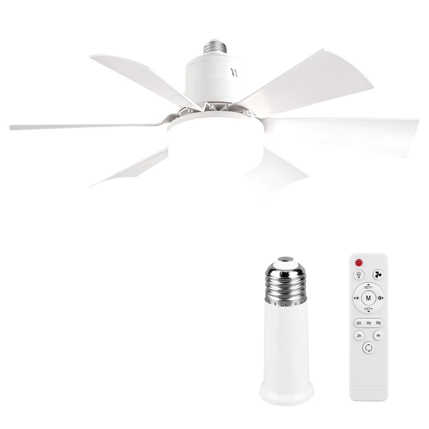 Low Profile LED Ceiling Light with Fan - Modern 52cm Flush Mount Silent Fan with Remote - Stepless Dimming & 3-Speed Adjustment for Bedroom