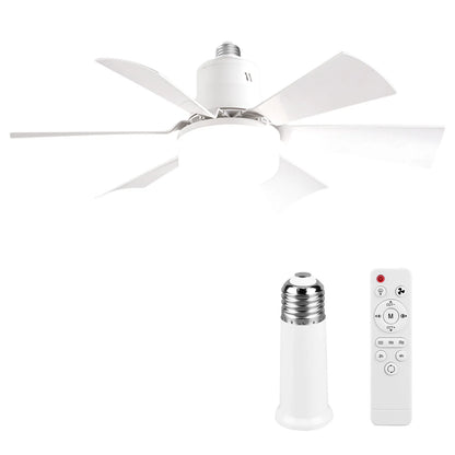 Low Profile LED Ceiling Light with Fan - Modern 52cm Flush Mount Silent Fan with Remote - Stepless Dimming & 3-Speed Adjustment for Bedroom