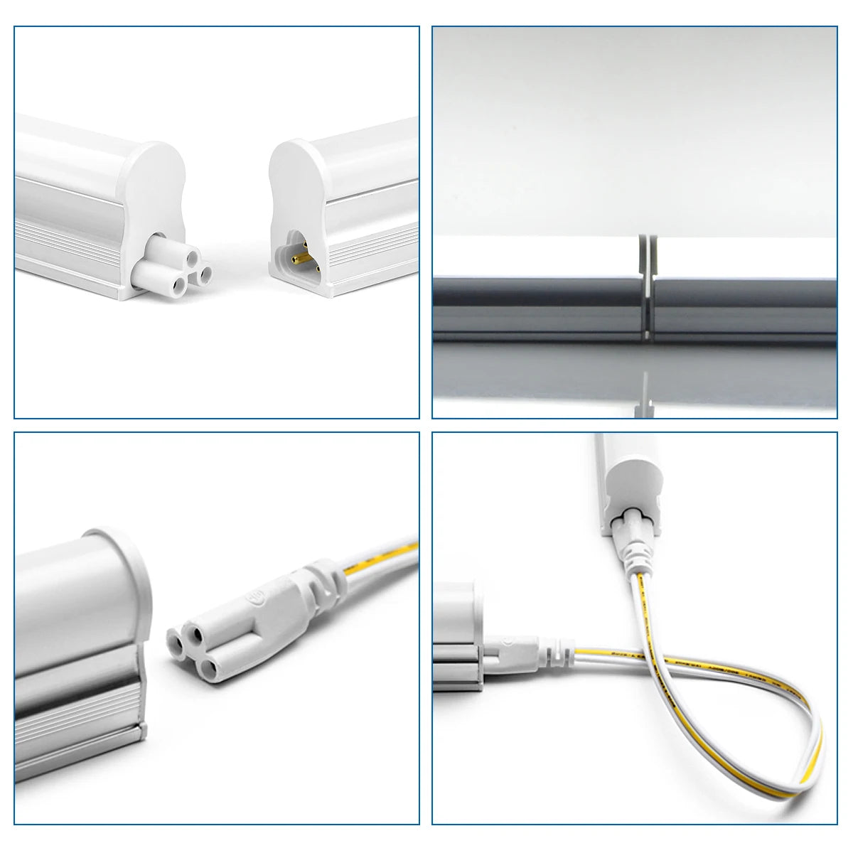 20-Inch T5 LED Tube Light with Switch - 1.64ft Under Cabinet Bar Lamp - Universal 110V-220V Plug-in Ceiling Light for Kitchen & Home