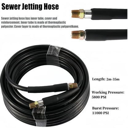 Sewer Cleaning Hose Pressure Hose High-Pressure Cleaning Machine Nozzle Pipeline Cleaning Nozzle, for Karcher Interskol Nilfisk