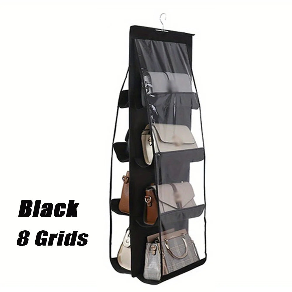 Stackable Handbag Storage Case | Multi-Slot Space-Saving Purse Organizer for Wardrobe | Foldable Oxford Fabric Bag with Easy-Access Design