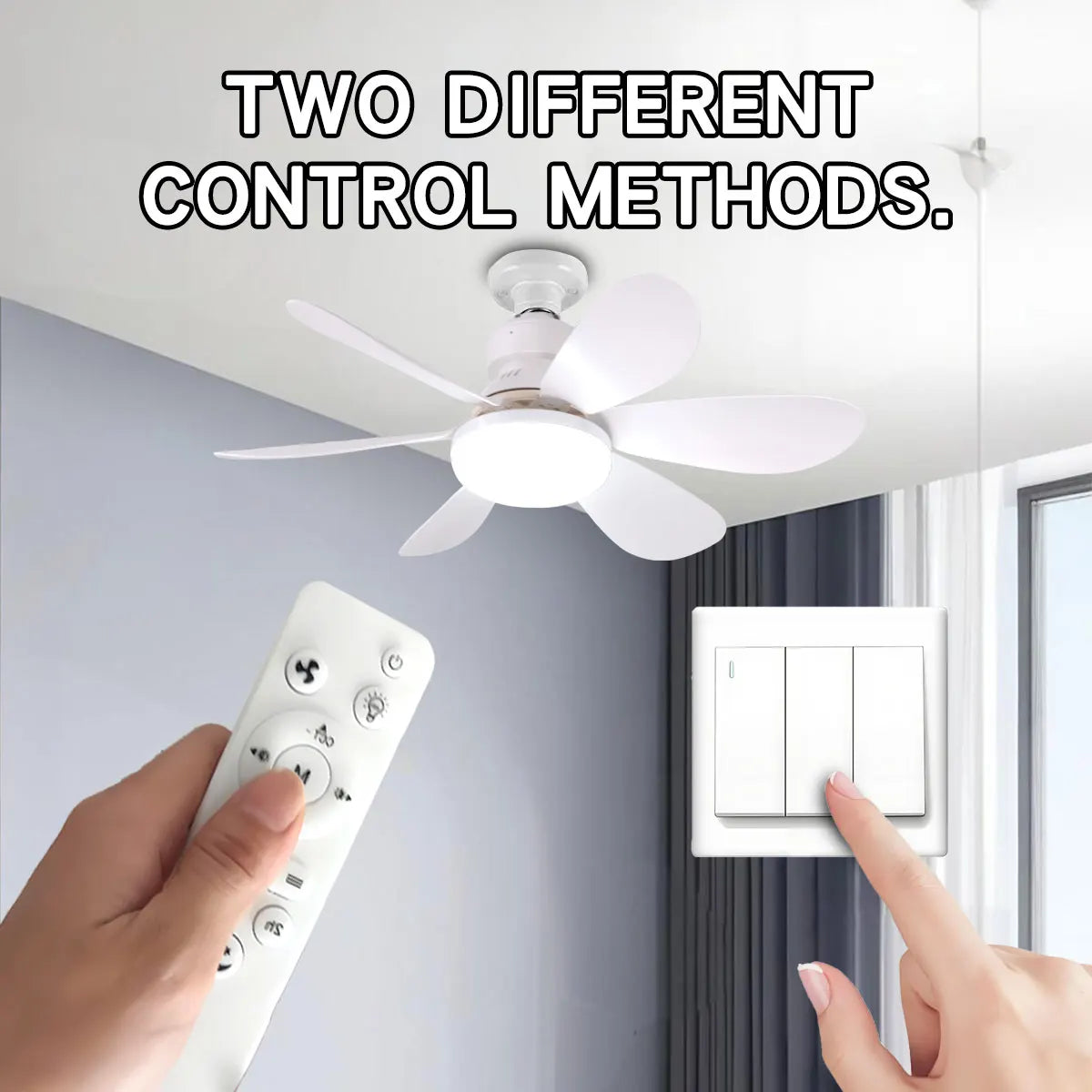 LED 30W or 40W Ceiling Fan Light E27 with Remote Control for Dimming, Suitable for Living Room, Study, Household  Use 85-265V