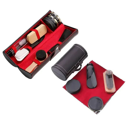 Shoe Care Kit for Leather Shoes Travel Portable Suit Shoe Polish Kit for Men Oil Polishing and Waxing