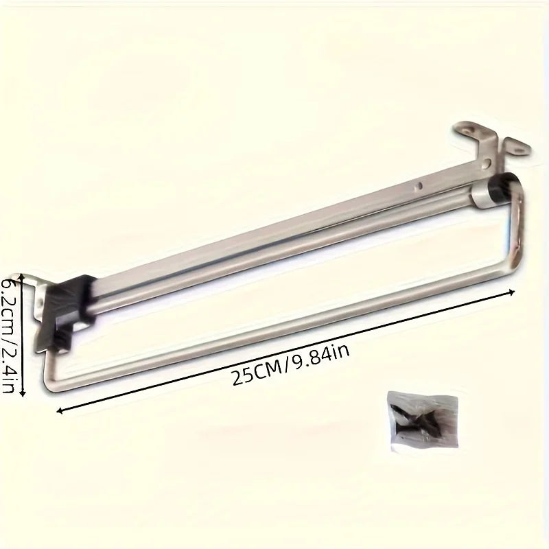 1Pc Pull-Out Wardrobe Clothes Rail - Adjustable Metal Hanging Storage Rod - Retractable Space-Saving Closet Organizer & Drying Rack