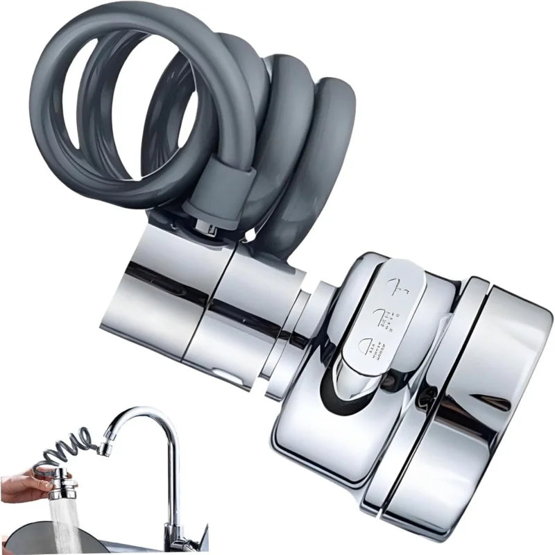 Flexible 360° Swivel Faucet Extension | Splash-Proof Multi-Mode Tap Sprayer | Universal Water-Saving Filter Tube for Easy Sink Cleaning