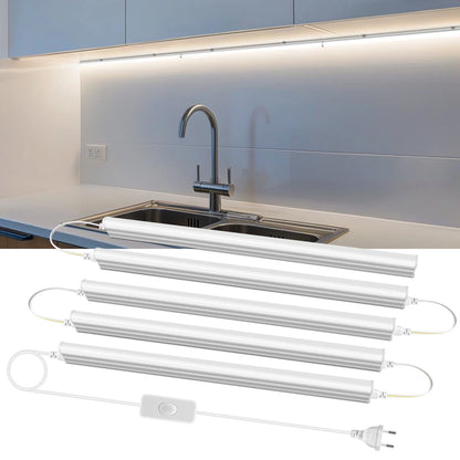 20-Inch T5 LED Tube Light with Switch - 1.64ft Under Cabinet Bar Lamp - Universal 110V-220V Plug-in Ceiling Light for Kitchen & Home