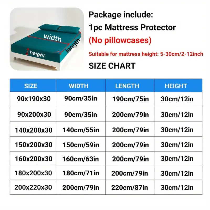 1 PC Premium Breathable Waterproof Mattress Cover(no Pillowcases) | Quiet & Soft Fitted Sheet Design | Deep Pocket Protector for Ultimate Bed Protection