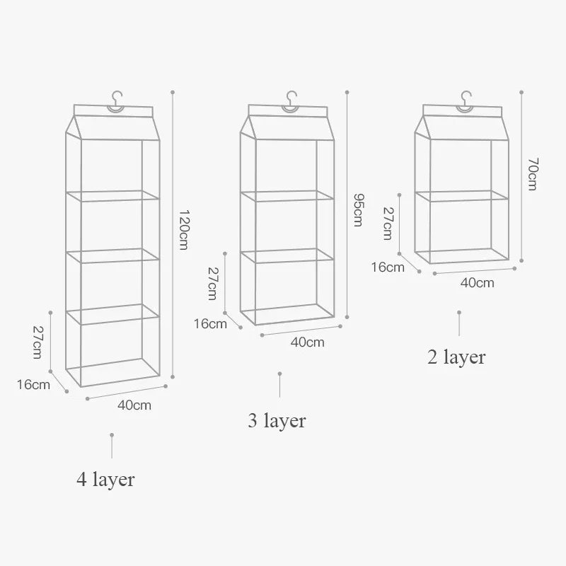 Stackable Handbag Storage Case | Multi-Slot Space-Saving Purse Organizer for Wardrobe | Foldable Oxford Fabric Bag with Easy-Access Design