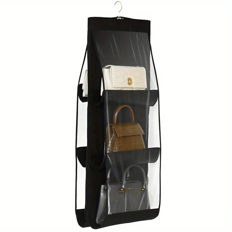 Stackable Handbag Storage Case | Multi-Slot Space-Saving Purse Organizer for Wardrobe | Foldable Oxford Fabric Bag with Easy-Access Design