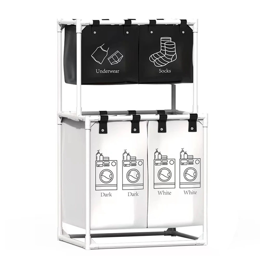 Vertical Multi-Level Laundry Hamper | Space-Saving 2 or 3-Tier Clothes Sorter | Waterproof Storage Basket for Bathroom, Laundry Room & Dorms