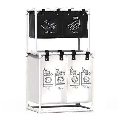 Vertical Multi-Level Laundry Hamper | Space-Saving 2 or 3-Tier Clothes Sorter | Waterproof Storage Basket for Bathroom, Laundry Room & Dorms
