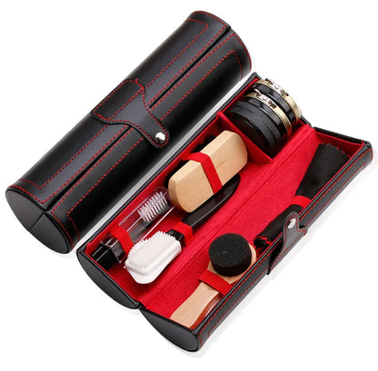 Shoe Care Kit for Leather Shoes Travel Portable Suit Shoe Polish Kit for Men Oil Polishing and Waxing