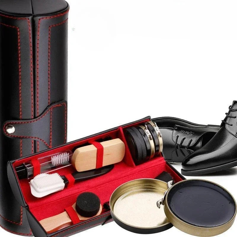 Shoe Care Kit for Leather Shoes Travel Portable Suit Shoe Polish Kit for Men Oil Polishing and Waxing