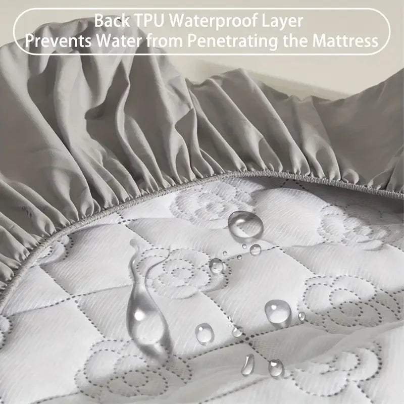 1 PC Premium Breathable Waterproof Mattress Cover(no Pillowcases) | Quiet & Soft Fitted Sheet Design | Deep Pocket Protector for Ultimate Bed Protection