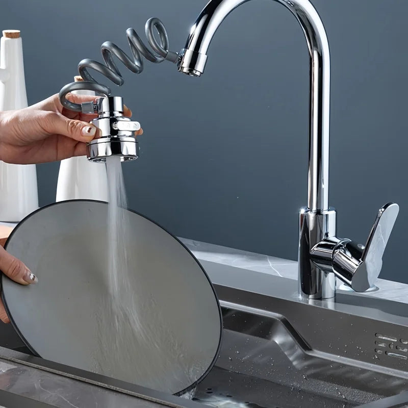Flexible 360° Swivel Faucet Extension | Splash-Proof Multi-Mode Tap Sprayer | Universal Water-Saving Filter Tube for Easy Sink Cleaning