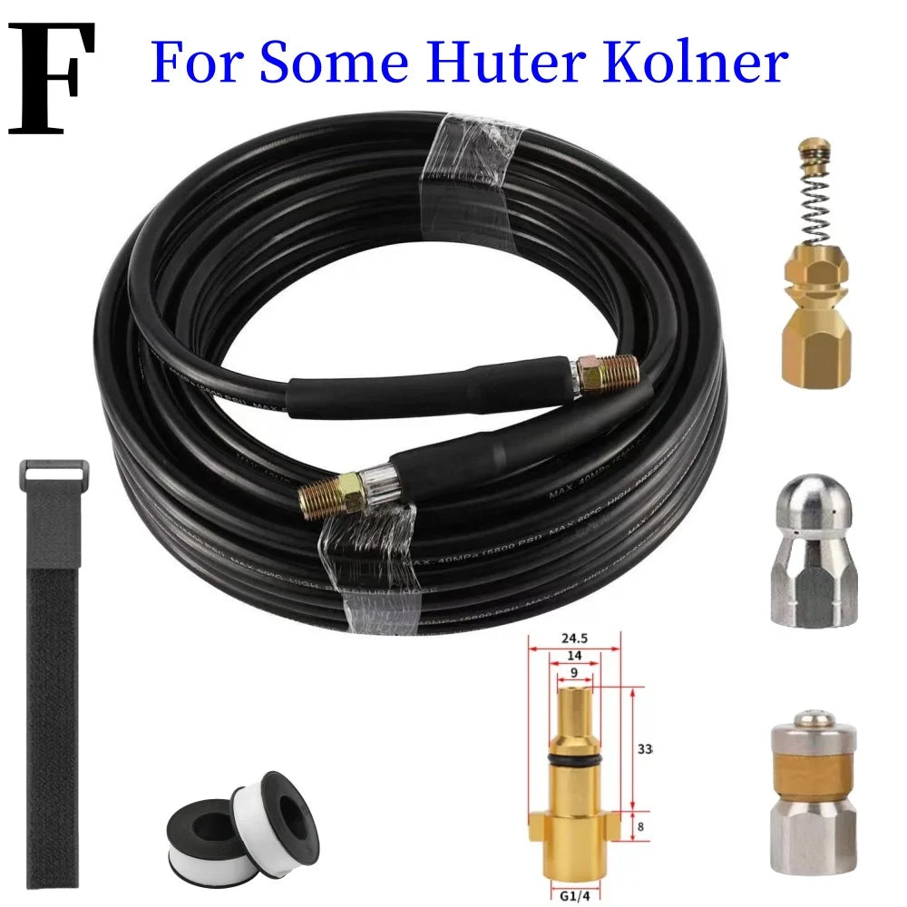 Sewer Cleaning Hose Pressure Hose High-Pressure Cleaning Machine Nozzle Pipeline Cleaning Nozzle, for Karcher Interskol Nilfisk
