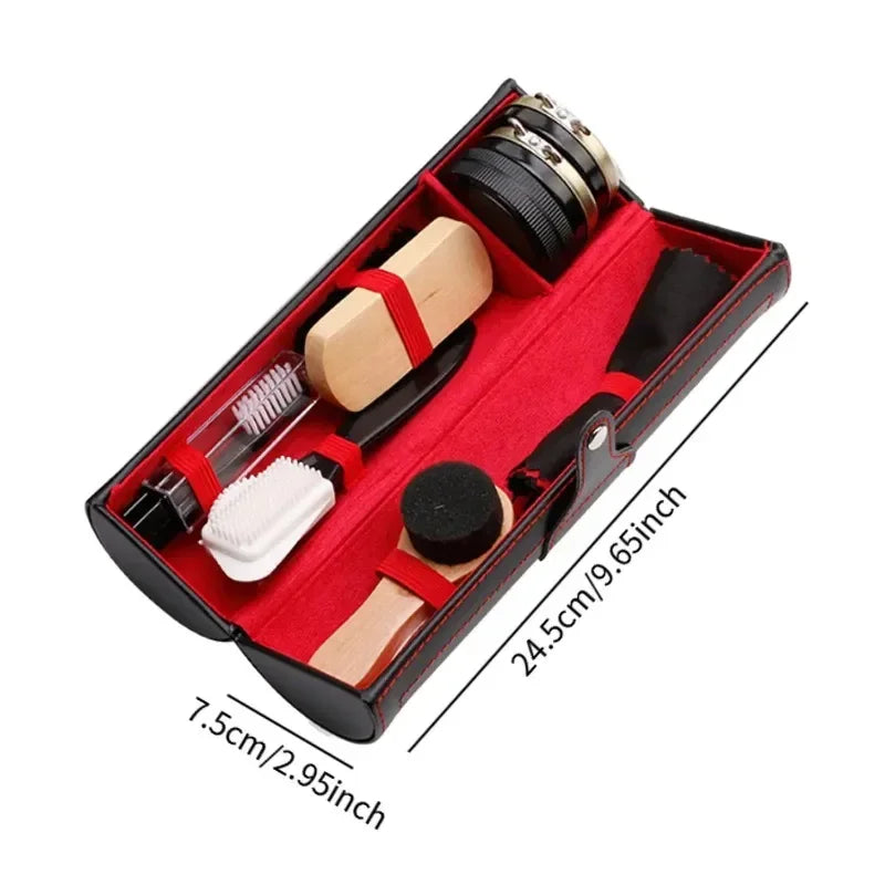 Shoe Care Kit for Leather Shoes Travel Portable Suit Shoe Polish Kit for Men Oil Polishing and Waxing