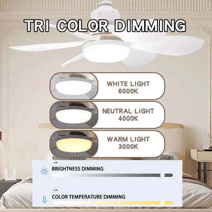 LED 30W or 40W Ceiling Fan Light E27 with Remote Control for Dimming, Suitable for Living Room, Study, Household  Use 85-265V