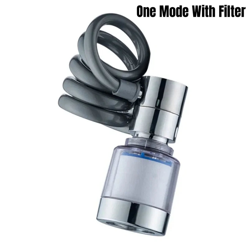 Flexible 360° Swivel Faucet Extension | Splash-Proof Multi-Mode Tap Sprayer | Universal Water-Saving Filter Tube for Easy Sink Cleaning