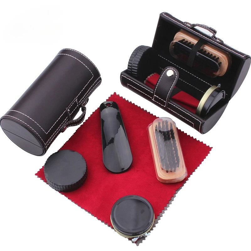 Shoe Care Kit for Leather Shoes Travel Portable Suit Shoe Polish Kit for Men Oil Polishing and Waxing