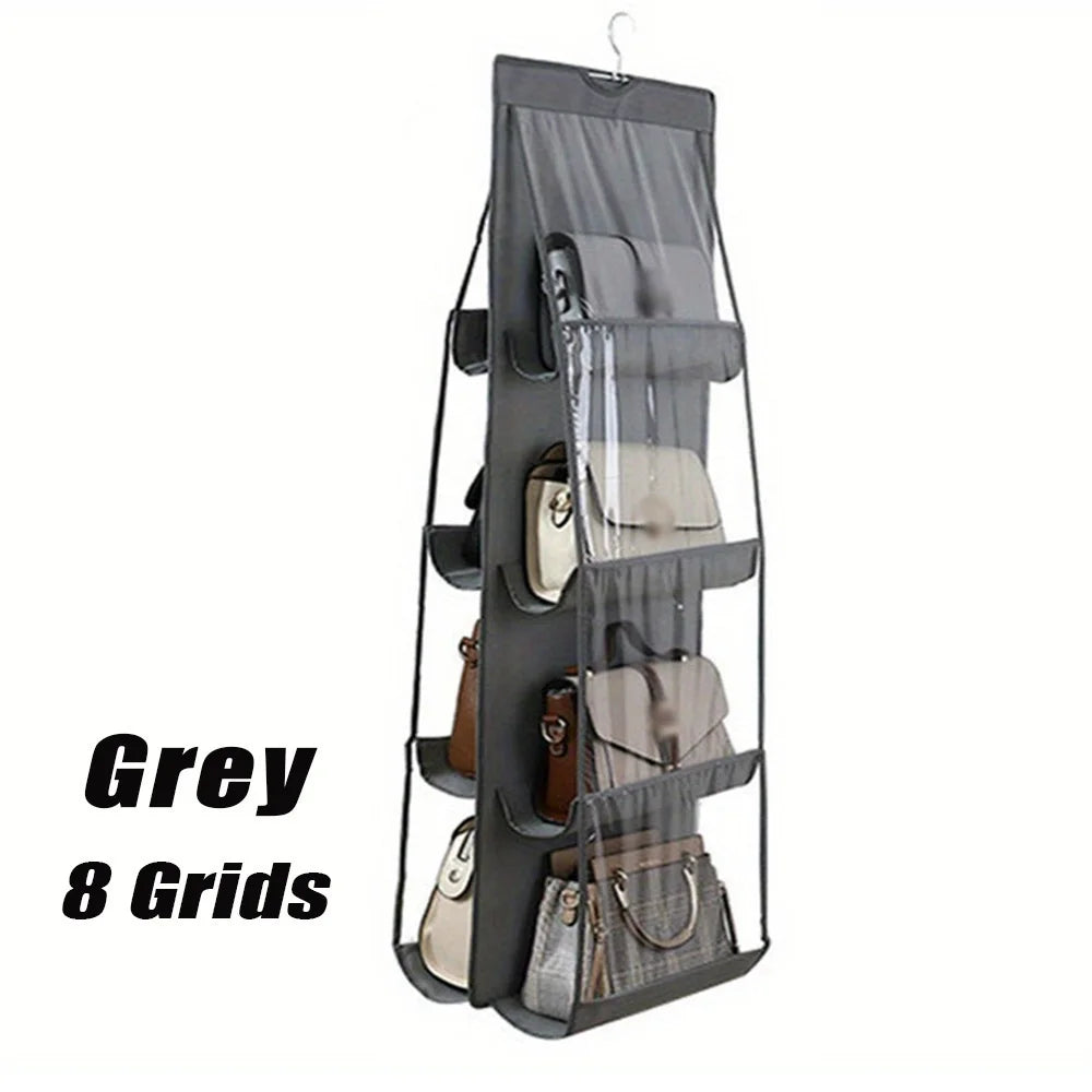 Stackable Handbag Storage Case | Multi-Slot Space-Saving Purse Organizer for Wardrobe | Foldable Oxford Fabric Bag with Easy-Access Design