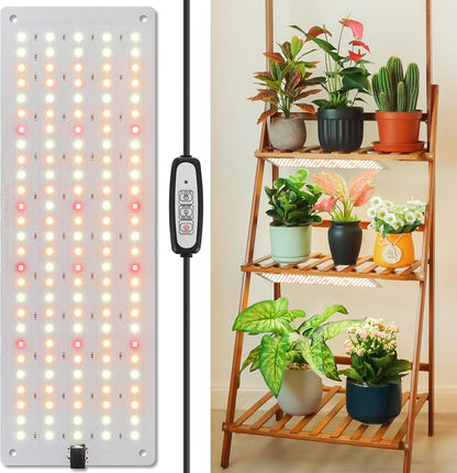 LED Grow Light, Full Spectrum Grow Light with 4 Dimmable Levels and Auto On/Off Timer, 135 Leds Plant Grow Lamp for Seedlings, Veg, Bloom and Succulents, Ideal for Indoor Plants,One Pack