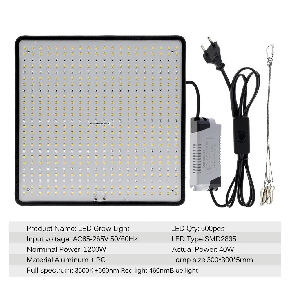 Grow Light 1200W Full Spectrum LED for Indoor Plant Growth 4X4 Ft Coverage Area