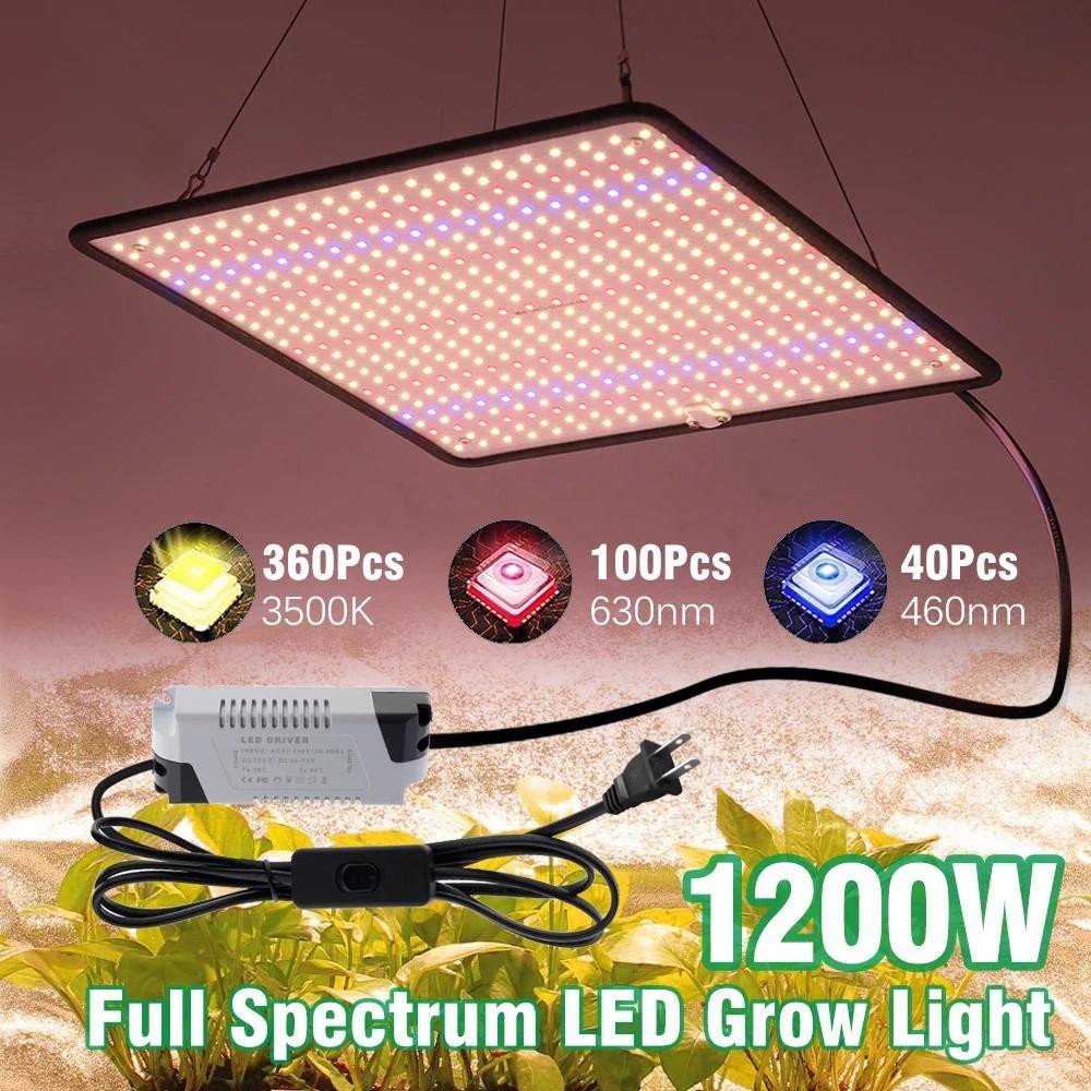 Grow Light 1200W Full Spectrum LED for Indoor Plant Growth 4X4 Ft Coverage Area
